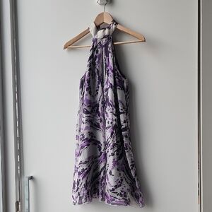 Armani Exchange Halter Neck Abstract Print Lightweight Summer Dress